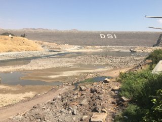 On the other side of the Ilisu dam wall, only a trickle is left of the mighty Tigris.